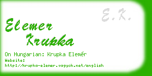 elemer krupka business card